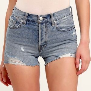 Free People Sofia Light Wash Denim Shorts